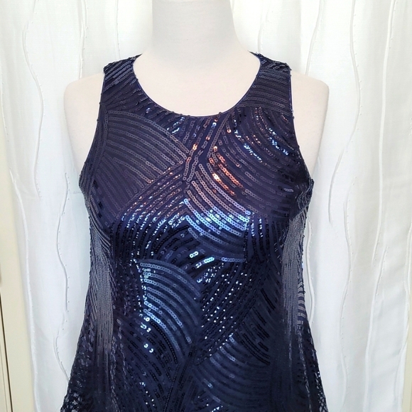 Lily Star Blue Sequin Tank Dress - Picture 2 of 5